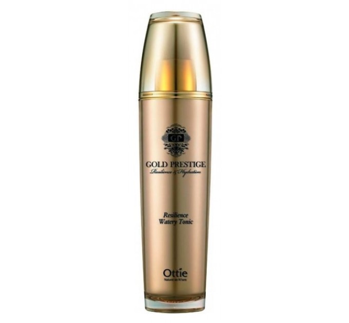 Освежающий и упругостящий тоник Ottie Gold Prestige Resilience Watery Tonic для улучшения качества кожи