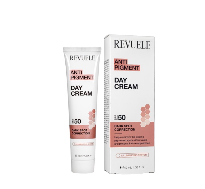 Крем для лица отбеливающий антипигментный REVUELE Anti Pigment Day Cream SPF 50 40 мл (5060565106673)