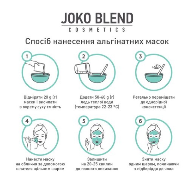 Альгинатная маска с углём Joko Blend 100 г для очищения кожи