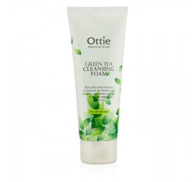 Увлажняющая пенка для умывания лица с экстрактом зеленого чая Ottie Green Tea Cleansing Foam 150 мл (8809276011268)