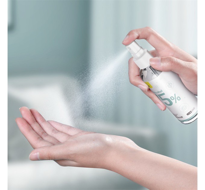 Ефективний захист від бактерій: Антибактеріальний спрей Baseus Portable Antibacterial Spray ACPW-A (120 мл, 75% спирту) на agon-v.com.ua