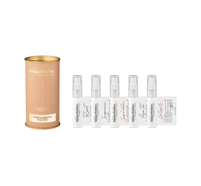 Набор миниатюр парфюмерной воды Bibliotheque de Parfum Discovery Set Sweet & Addictive (УН000031962) 5х3 мл: откройте для себя сладкий и завораживающий мир ароматов