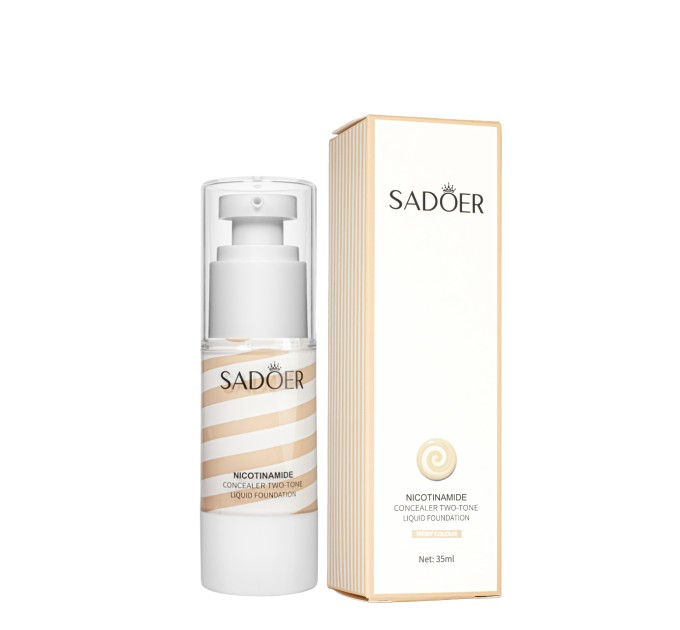 Тональный крем для лица увлажняющий двухфазный Sadoer Concealer Two Tone Liquid Foundation 35 мл Слоновый (SD51704)