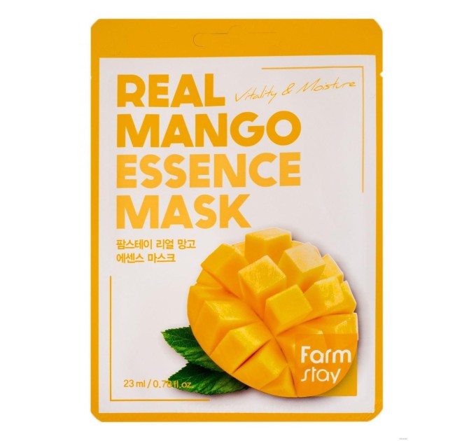 Увлажняющая тканевая маска для лица с экстрактом манго FarmStay Real Mango Essence Mask 23 мл (8809636280327)