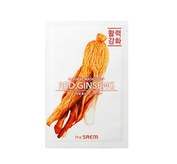 Тканевая маска для лица с экстрактом красного женьшеня - The Saem Natural Mask Sheet Red Ginseng: обзор и преимущества