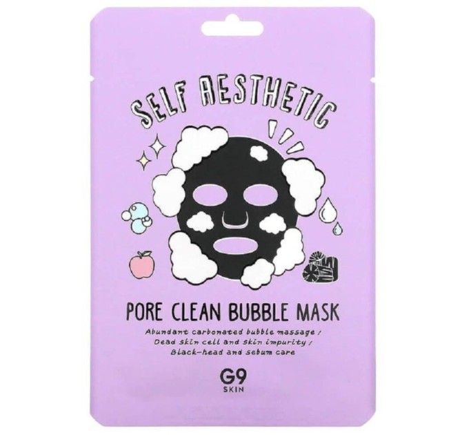 Пузырьковая тканевая маска для лица G9SKIN Self Aesthetic Pore Clean Bubble Mask 23 мл (8809211654550)