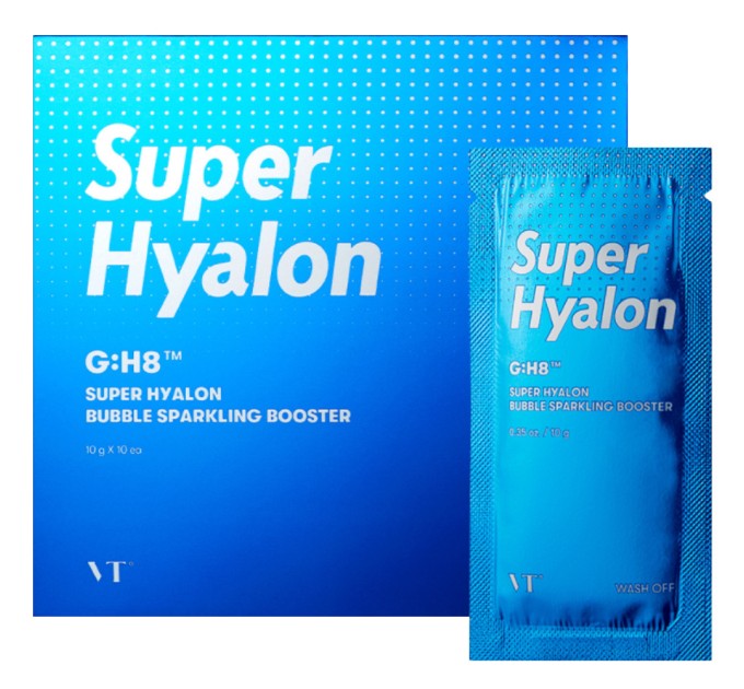 Киснева маска-пінка VT Cosmetics Super Hyalon Bubble Sparkling Booster 10шт*10г для зволоження шкіри