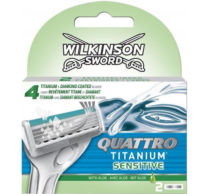 Идеальное бритье с Wilkinson Sword Schick Quattro Titanium Sensitive 2 шт 02374