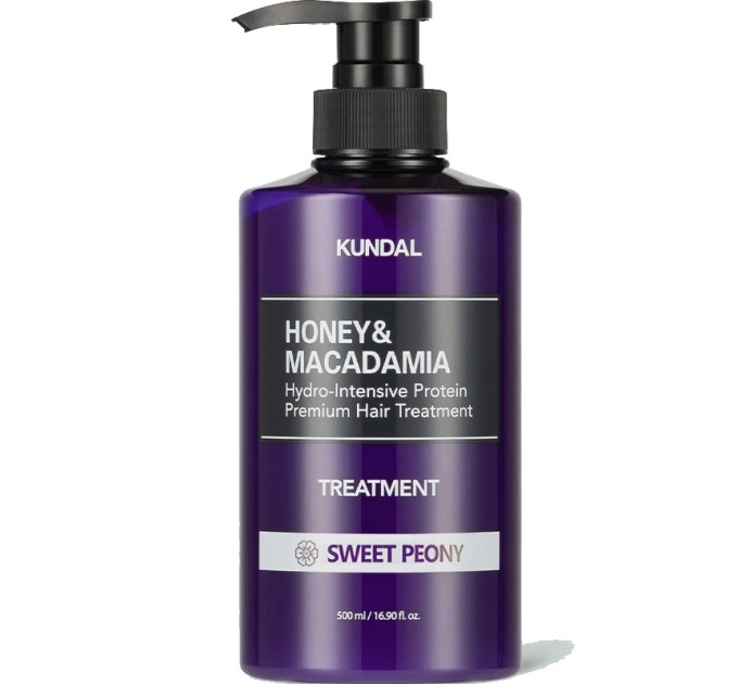 Уникальное питательное средство для волос Honey & Macadamia Protein Hair Treatment Sweet Peony Kundal 500 мл