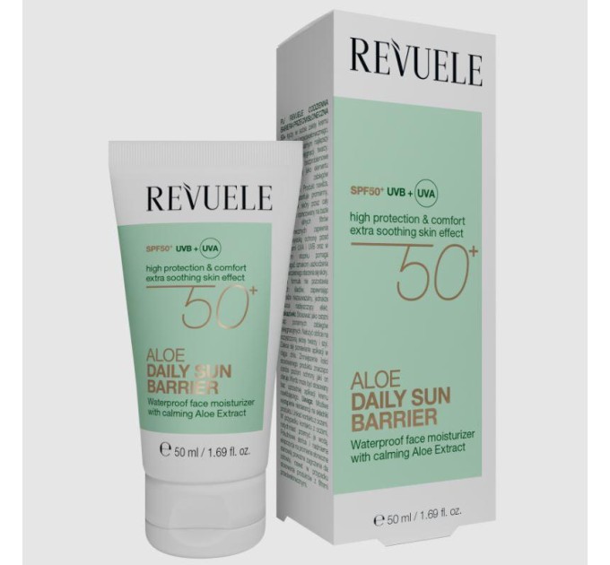 Солнцезащитный крем для лица увлажняющий REVUELE Aloe Daily Sun Barrier SPF 50 50 мл (5060565109025)