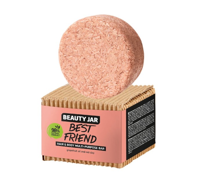 Идеальный компаньон для волос и тела: Твердый шампунь-мыло Best Friend Beauty Jar 65 г