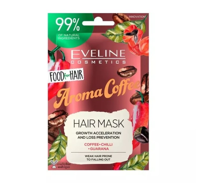 Ускорение роста и защита волос: Food For Hair Aroma Coffee Eveline 20 мл