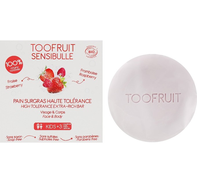 Очаровательное мыло Toofruit Sensibulle с ароматом клубники и малины - идеальный выбор для вашей ежедневной рутины ухода!