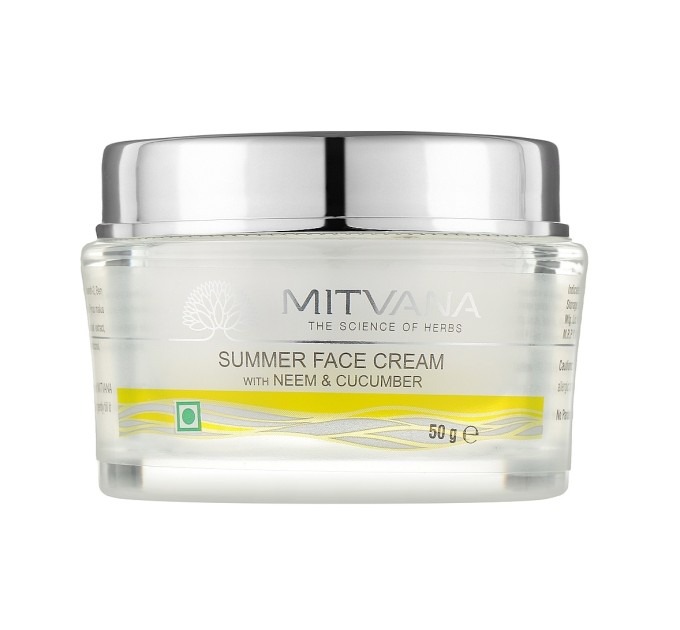 Летний крем для лица Mitvana Summer Face Cream With Neem & Cucumber 50 мл (8908002915297)