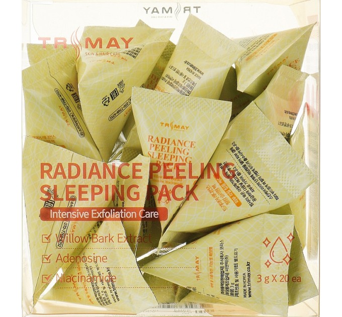 Мгновенное сияние кожи с маской Trimay Radiance Peeling Sleeping Pack!