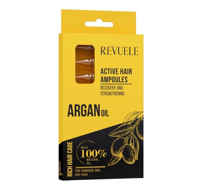 Активные ампулы с аргановым маслом для волос HAIR CARE Revuele