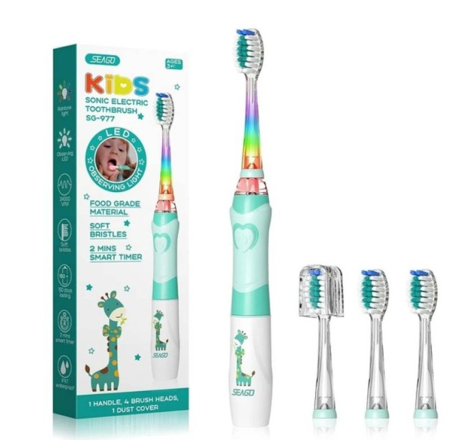 Идеальная зубная щетка для детей: Urbanclean с LED подсветкой, 4 насадками и умным таймером