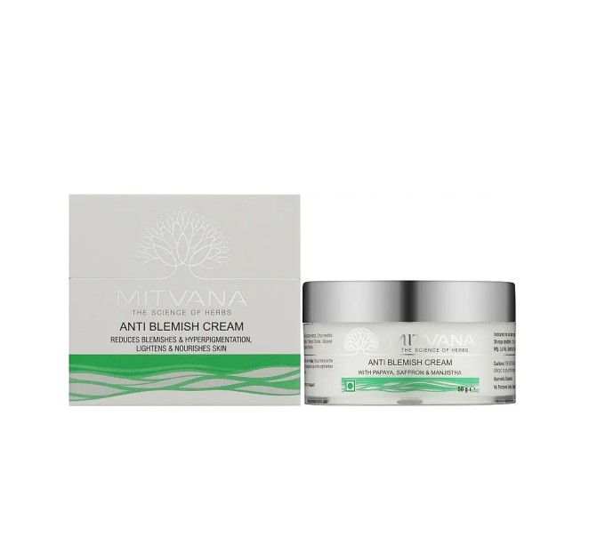 Крем против несовершенств кожи Mitvana Anti Blemish Cream with Papaya Saffron & Manistha 50 мл (8906078542010)