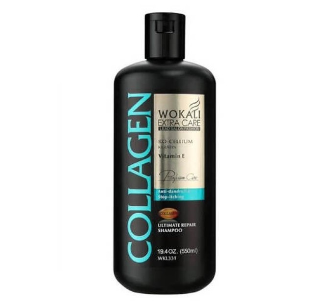 Борьба с перхотью: Шампунь Wokali Collagen Ultimate Repair в формате 550мл