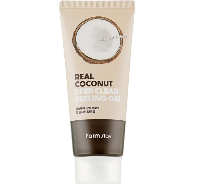 H1: FarmStay Real Coconut Deep Clear Peeling Gel 100мл - мягкий пилинг-гель для лица с экстрактом кокоса