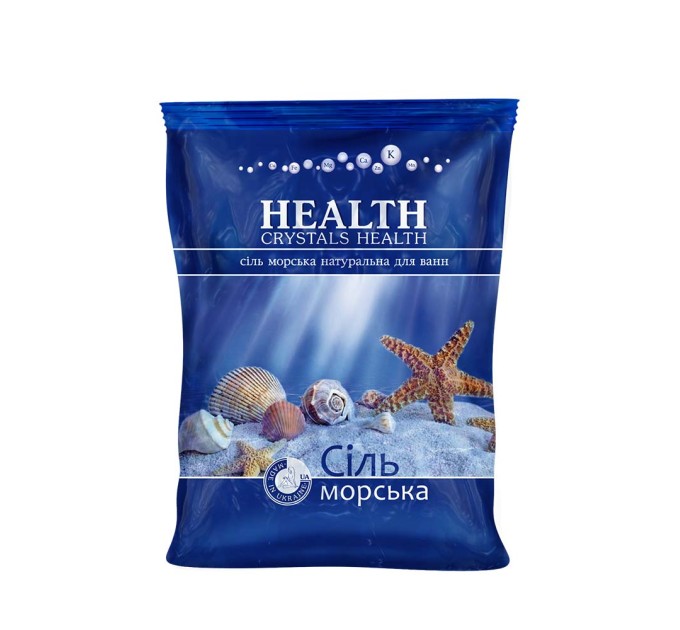 Освежающая натуральная морская соль для ванны Crystals Health 1000 г