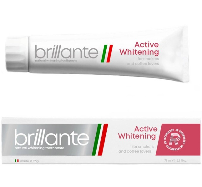 Зубная паста для курящих и ценителей кофе Brillante Active Whitening 75 мл