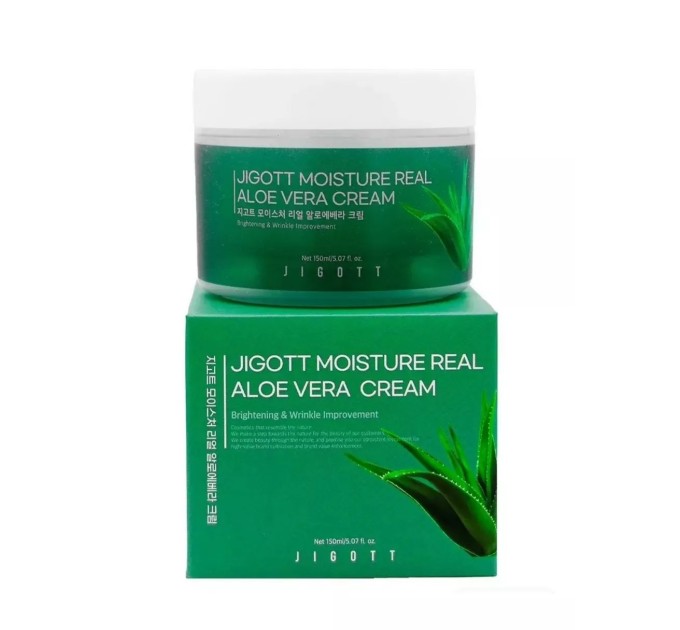 Увлажняющий крем для лица Aloe Moisture Real Aloe Vera Cream Jigott 150 мл (8809541282652)