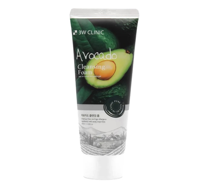 Очистительная пенка с экстрактом авокадо 3W Clinic Avocado Cleansing Foam 100 мл (8809772620728)