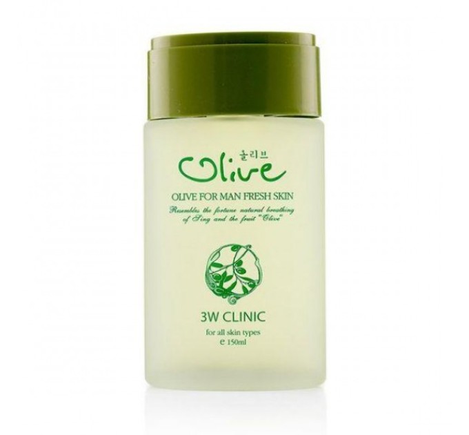 Увлажняющий тонер с оливой для мужской кожи 3W Clinic Olive For Man Fresh Skin 150 мл (8809083285777)