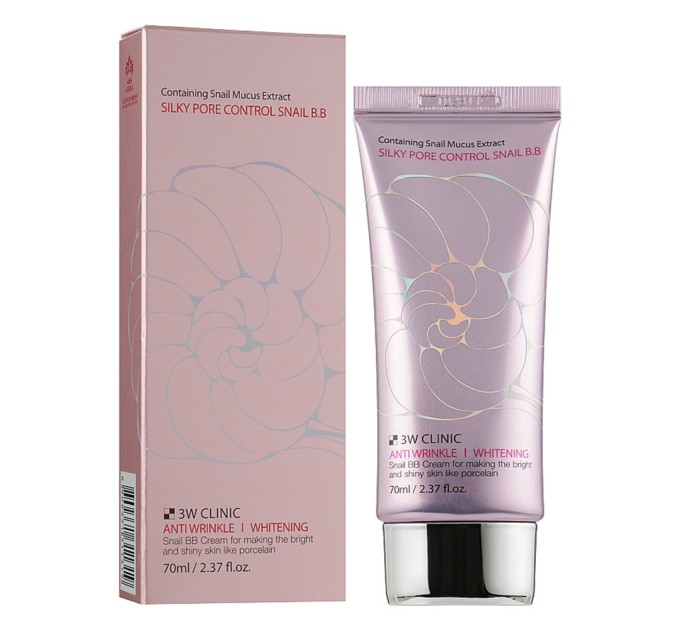 ВВ крем с муцином улитки 3W Clinic Silky Pore Control Snail BB Cream 70 мл (8809331311319)