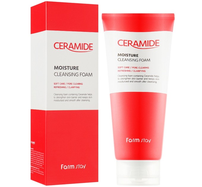 Увлажняющая пенка для умывания с церамидами Farmstay Ceramide Moisture Cleansing Foam 180 мл (8809480772856)