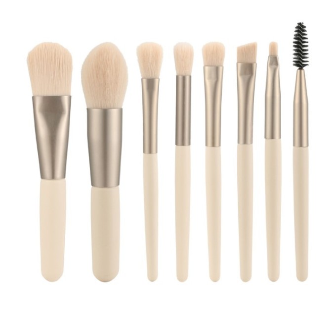 Набор мини кистей для макияжа R&G Travel Set Beige 8 шт.