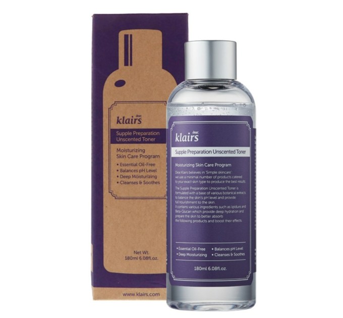 Безароматный увлажняющий тоник DEAR KLAIRS Supple Preparation Unscented Toner