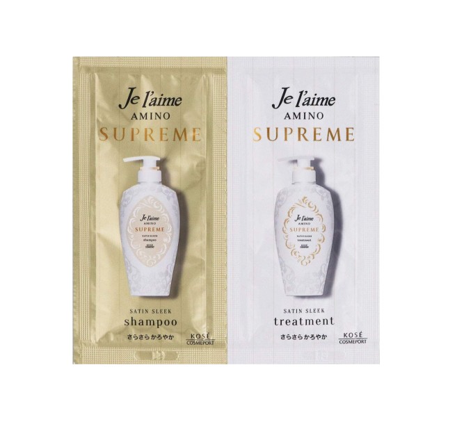 Уникальный набор шампуня и кондиционера Je l'aime Amino Supreme Kose Cosmeport - аромат розы и жасмина, всего 10мл+10мл!