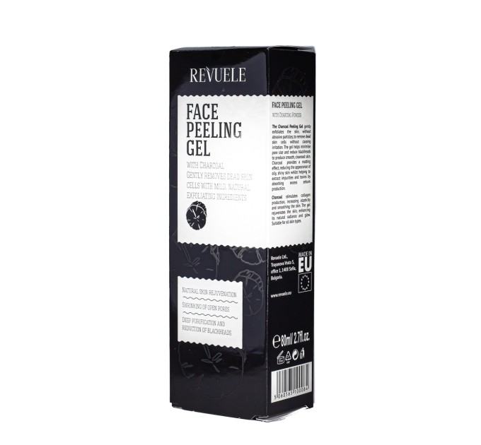 Гель пилинг для лица REVUELE Face Peeling Gel With Charcoal с углем 80 мл (5060565100084)