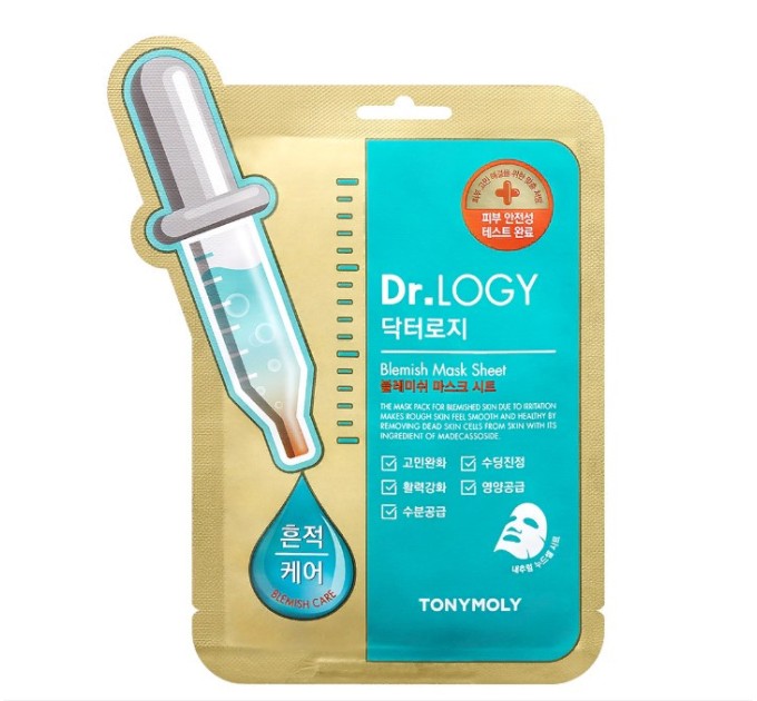 Tony Moly Dr.Logy Blemish Mask Sheet: сила сглаживания и заживления для вашего лица