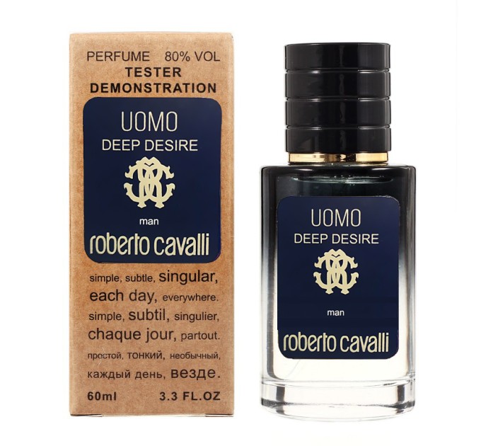 Исследуйте искусство соблазнения с тестером Roberto Cavalli Uomo Deep Desire - Selective Tester 60мл