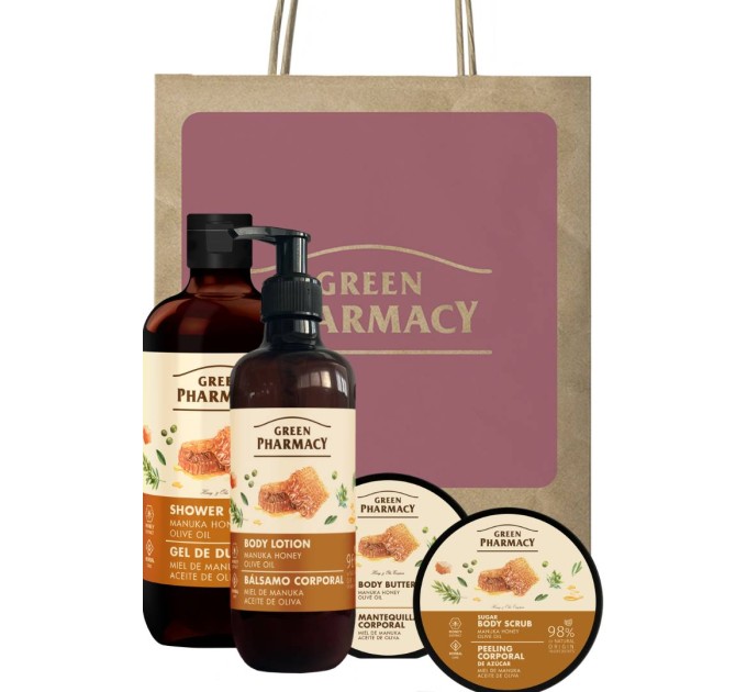 Комплект Green Pharmacy Мед манука и оливковое масло 4 шт - идеальное решение для ухода за телом