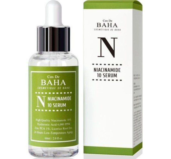 Cos De BAHA Niacinamide 10 Serum: противовоспалительная сыворотка для жирной кожи.