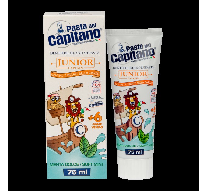 Зубная паста Pasta Del Capitano Junior Soft Mint 6+ 75 мл - идеальный выбор для здоровых детских зубов!