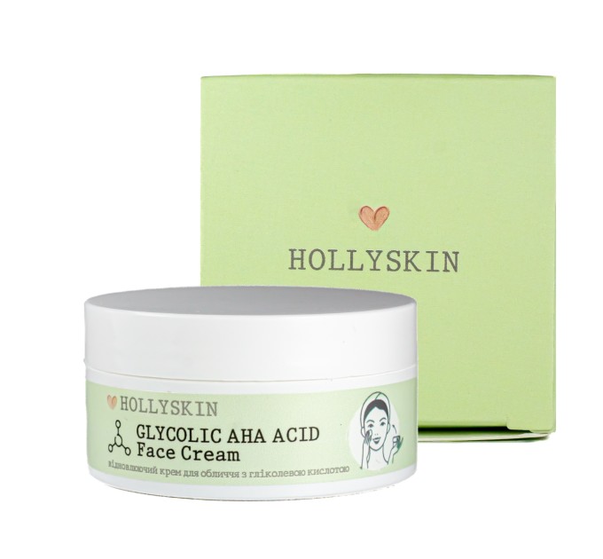 Крем для лица восстанавливающий Hollyskin Glycolic AHA Acid с гликолевой кислотой 50 мл (0213h)