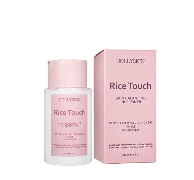 Тонер для лица для поддержки микробиома кожи Hollyskin Rice Touch Centella&Hyaluronic Acid 200 мл (0299h)