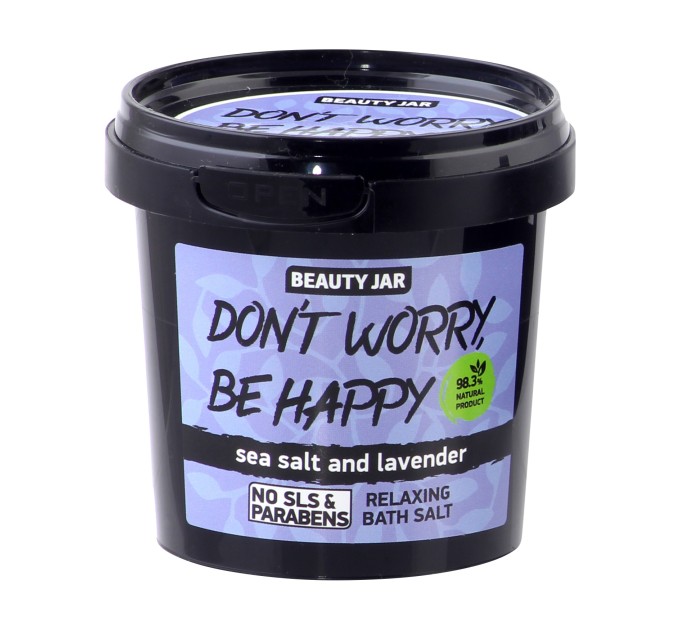 Расслабьтесь и будьте счастливы с Пенистой солью для ванны Don't Worry Be Happy! Beauty Jar 200 г