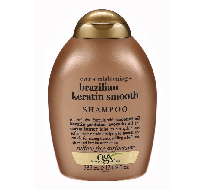 Укрепите и сделайте волосы гладкими с шампунем J&J Ogx Brazilian Keratin Smooth