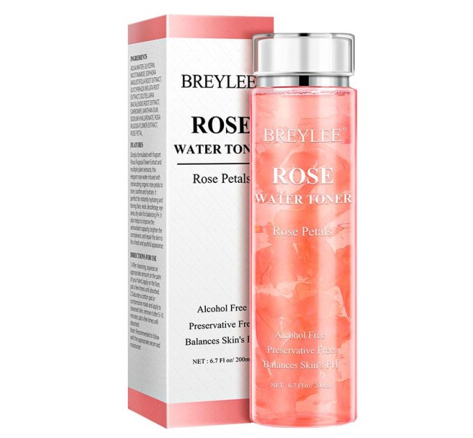 Тоник с розовой водой для успокоения кожи: BREYLEE Rose Water Toner 200 мл