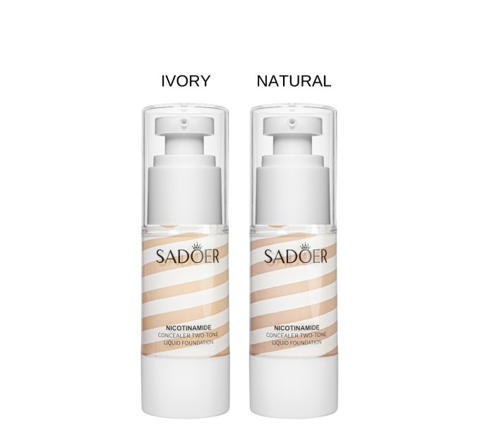 Тональный крем для лица увлажняющий двухфазный Sadoer Concealer Two Tone Liquid Foundation 35 мл Слоновый (SD51704)