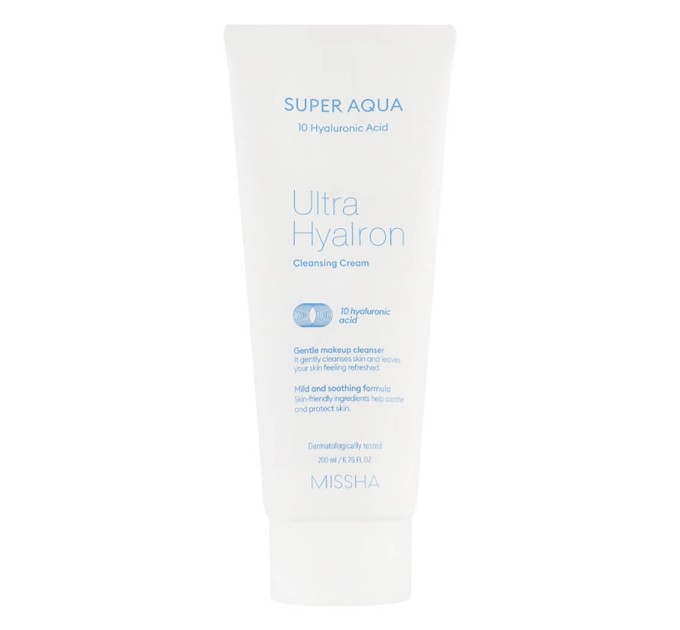 Очищающий крем с гиалуроновой кислотой для лица - MISSHA Super Aqua Ultra Hyalron Cleansing Cream 200 мл