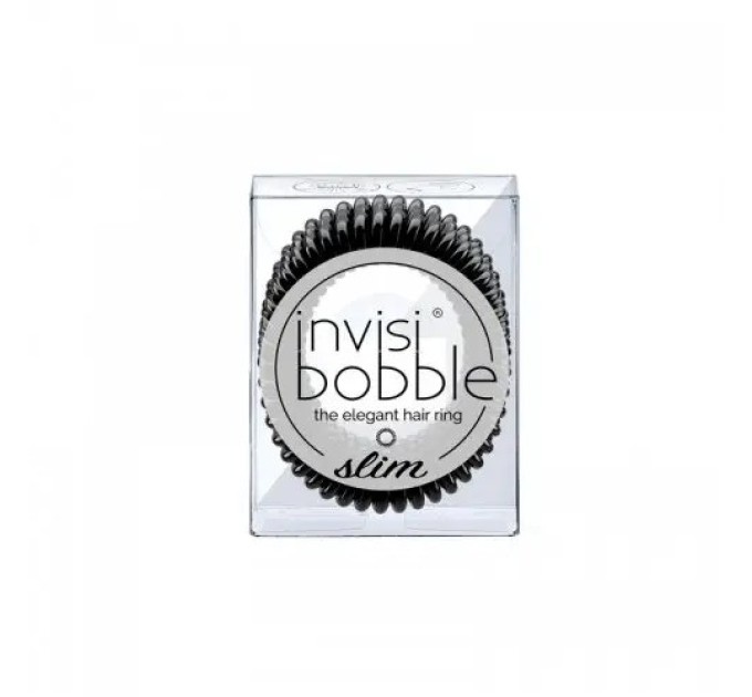 Резинки-браслеты invisibobble SLIM True Black в упаковке из 3 штук.