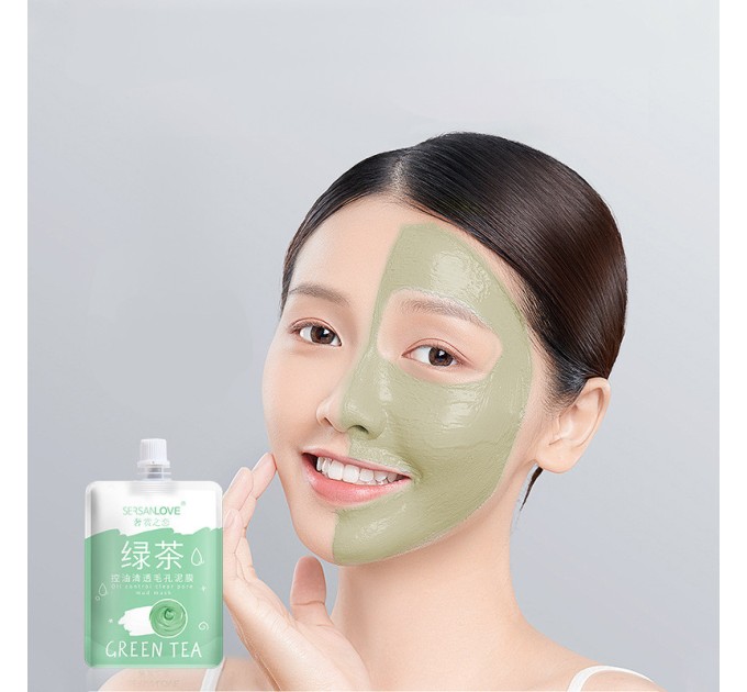 Маска для лица Sersanlove Oil Control Clear Pore Mud Mask Green Tea 100 г