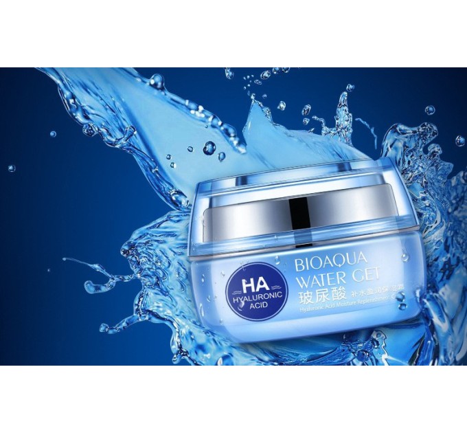 Увлажняющий крем Bioaqua HA Hyaluronic Acid Water Get с гиалуроновой кислотой для лица на сайте agon-v.com.ua